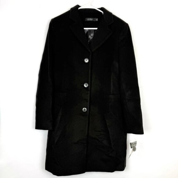 Ralph Lauren Women’s Welt Pocket Creeper Black Coat Size 8 - Picture 1 of 5